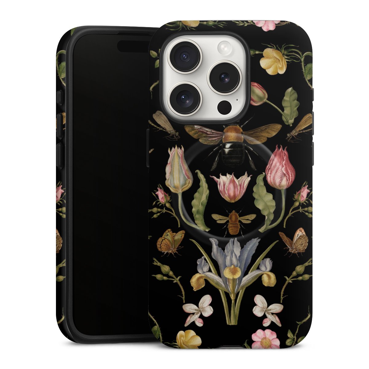 Wildblumen und Biene Schwarz