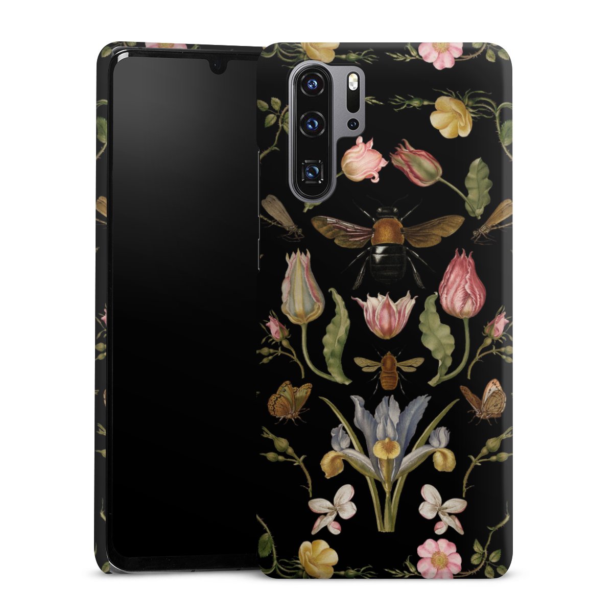 Fleurs Sauvages et Abeilles Fond Noir