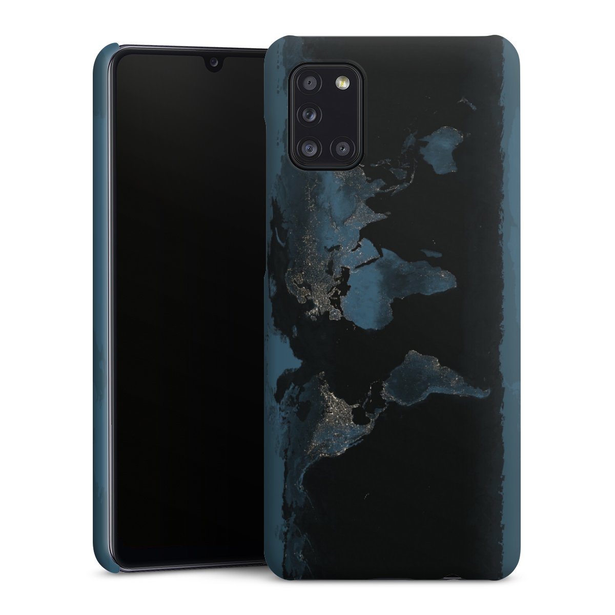 Mappa del mondo con luce notturna