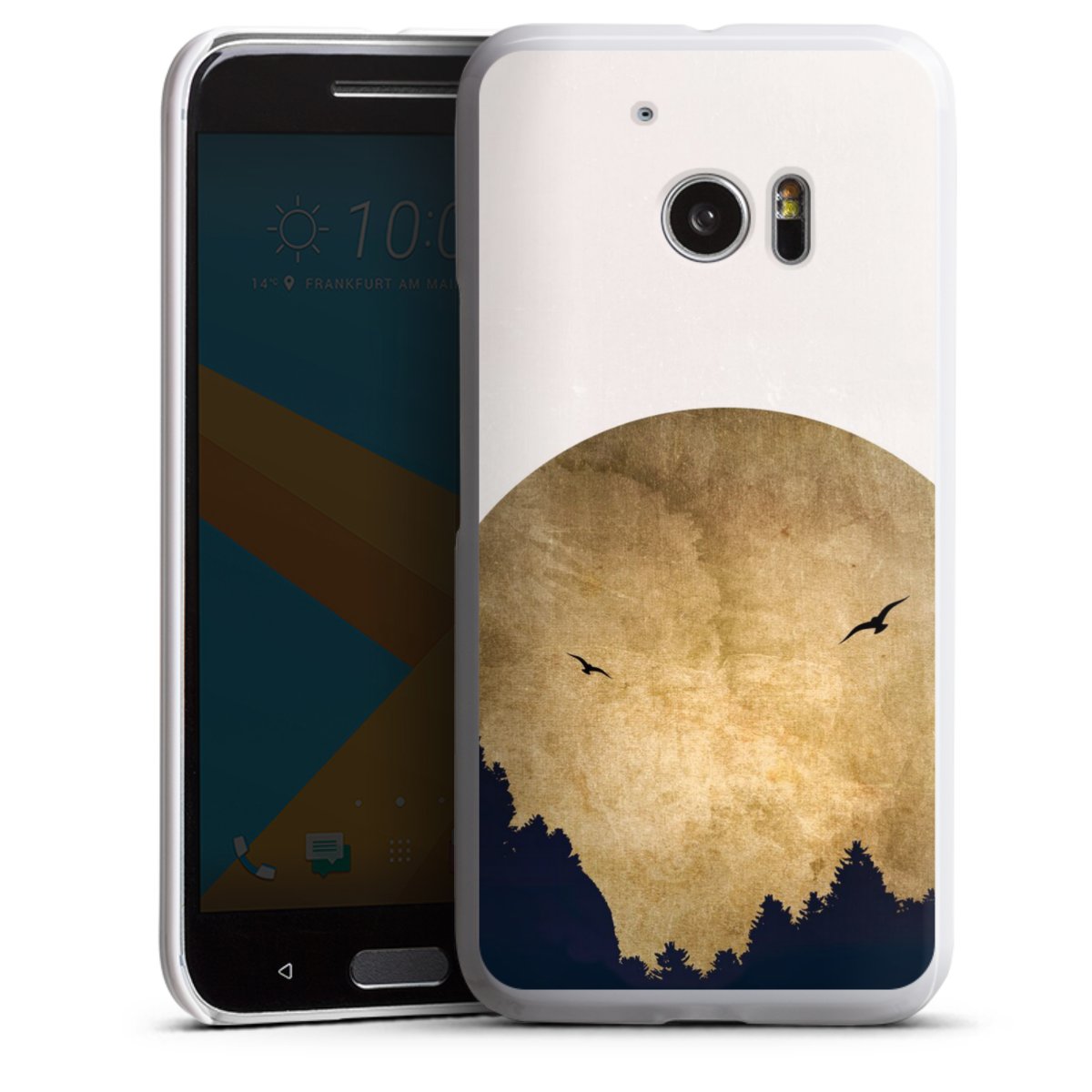 Deux oiseaux et la lune