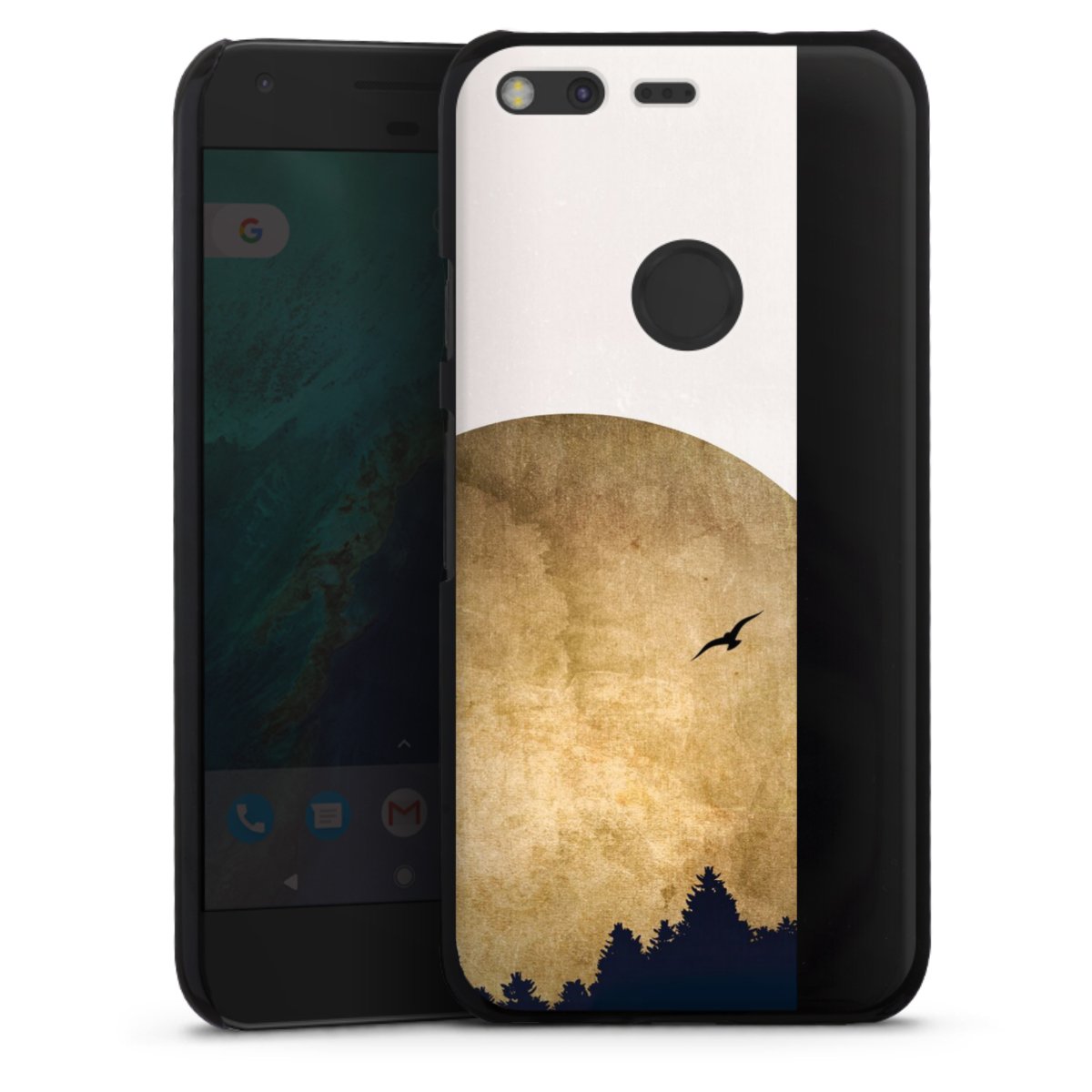Deux oiseaux et la lune