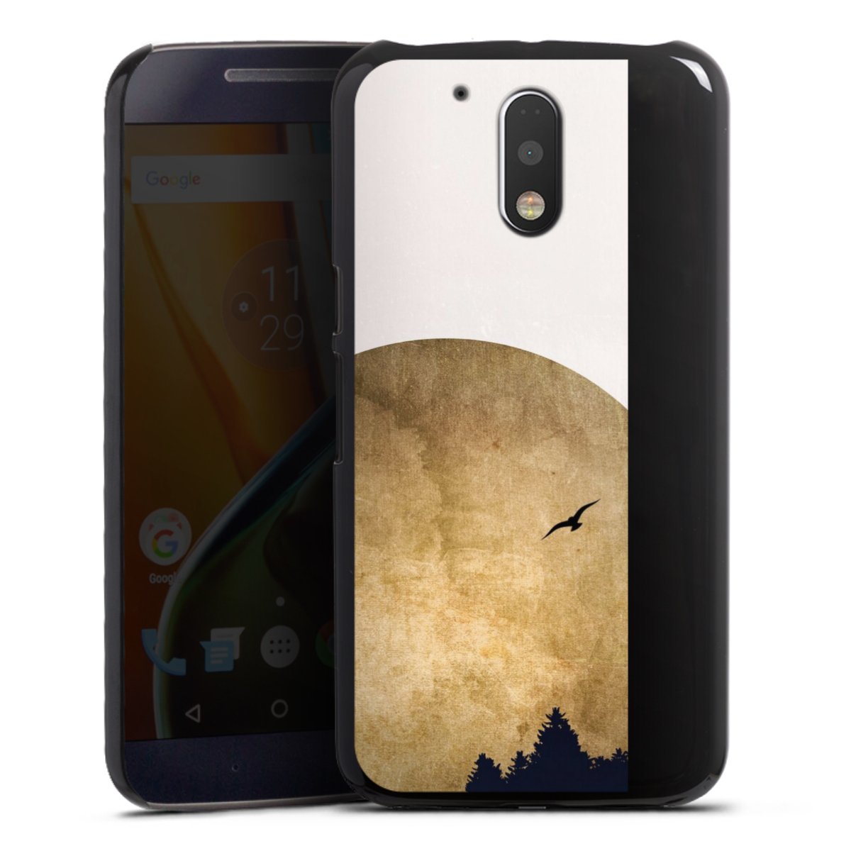Deux oiseaux et la lune