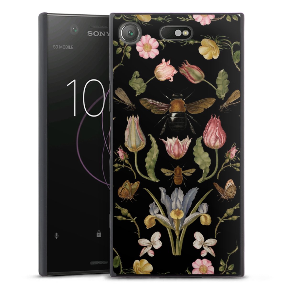 Fiori di campo e api nere