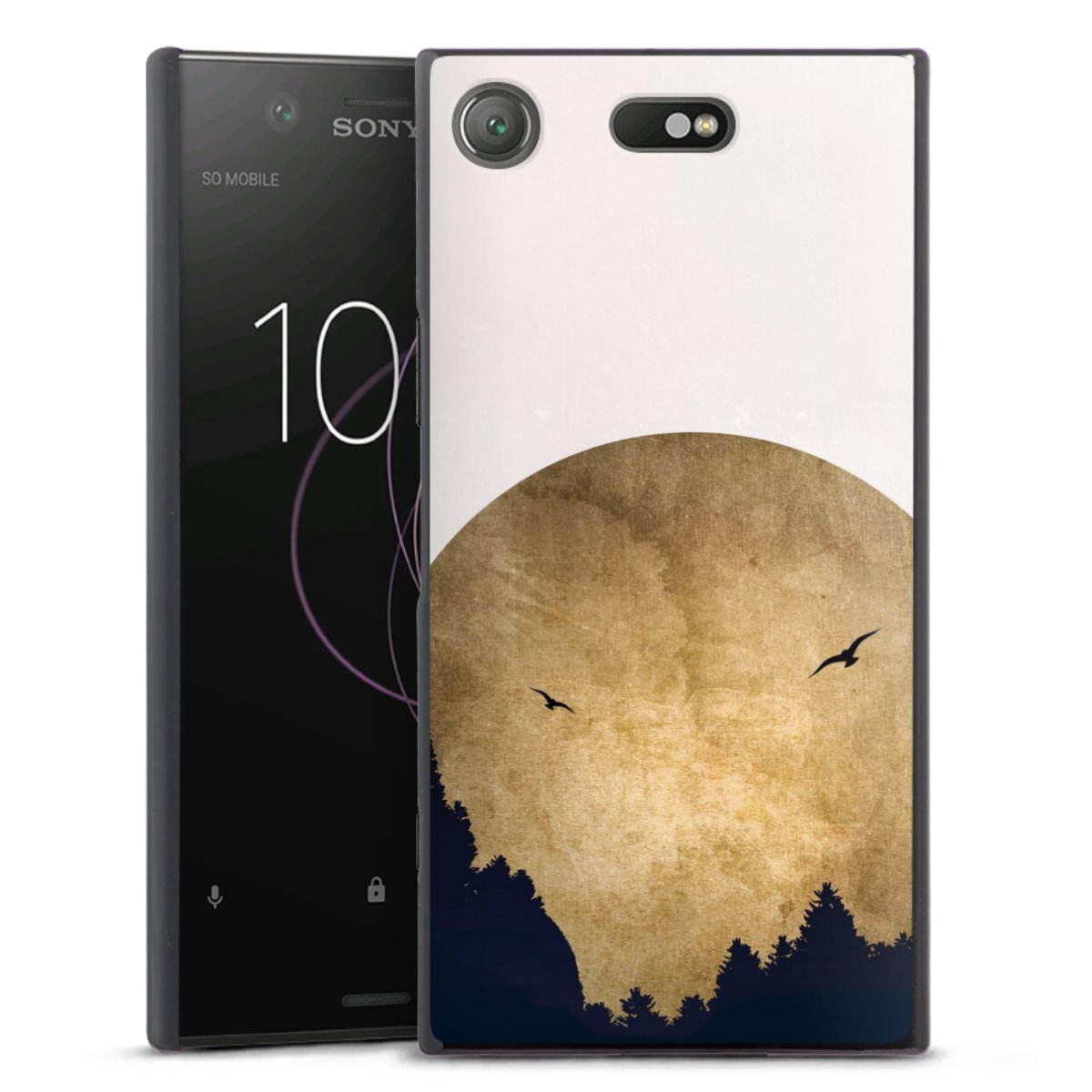 Deux oiseaux et la lune