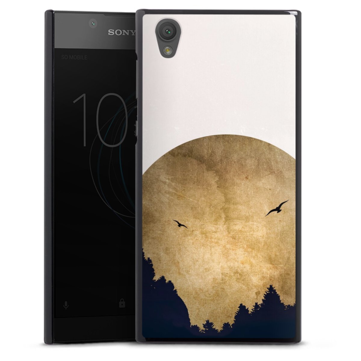 Deux oiseaux et la lune