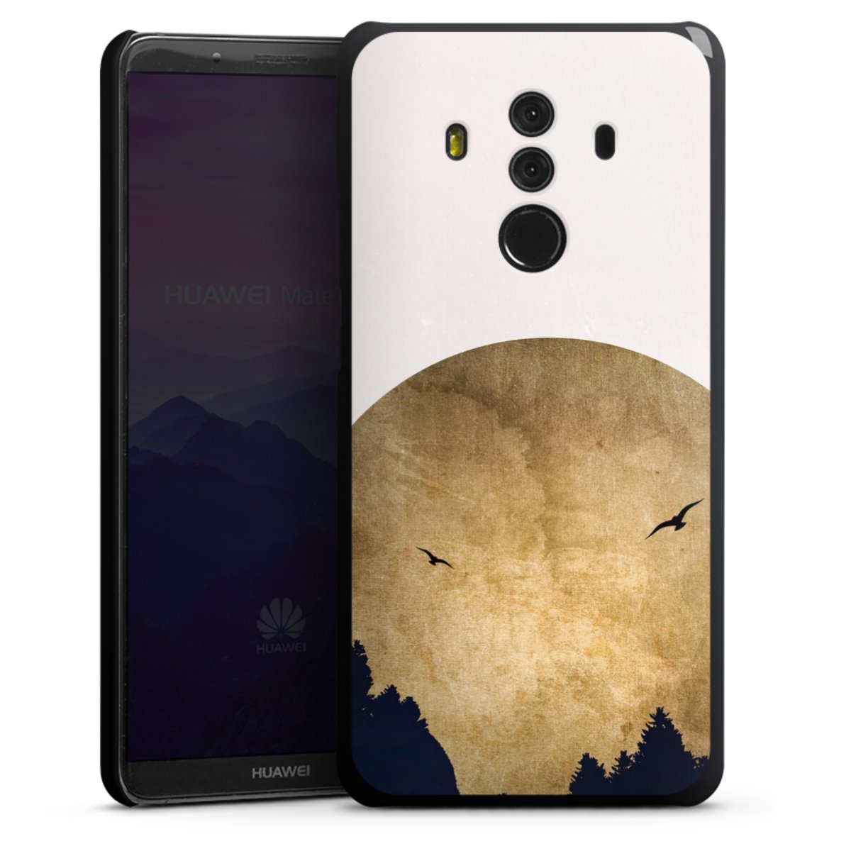 Deux oiseaux et la lune