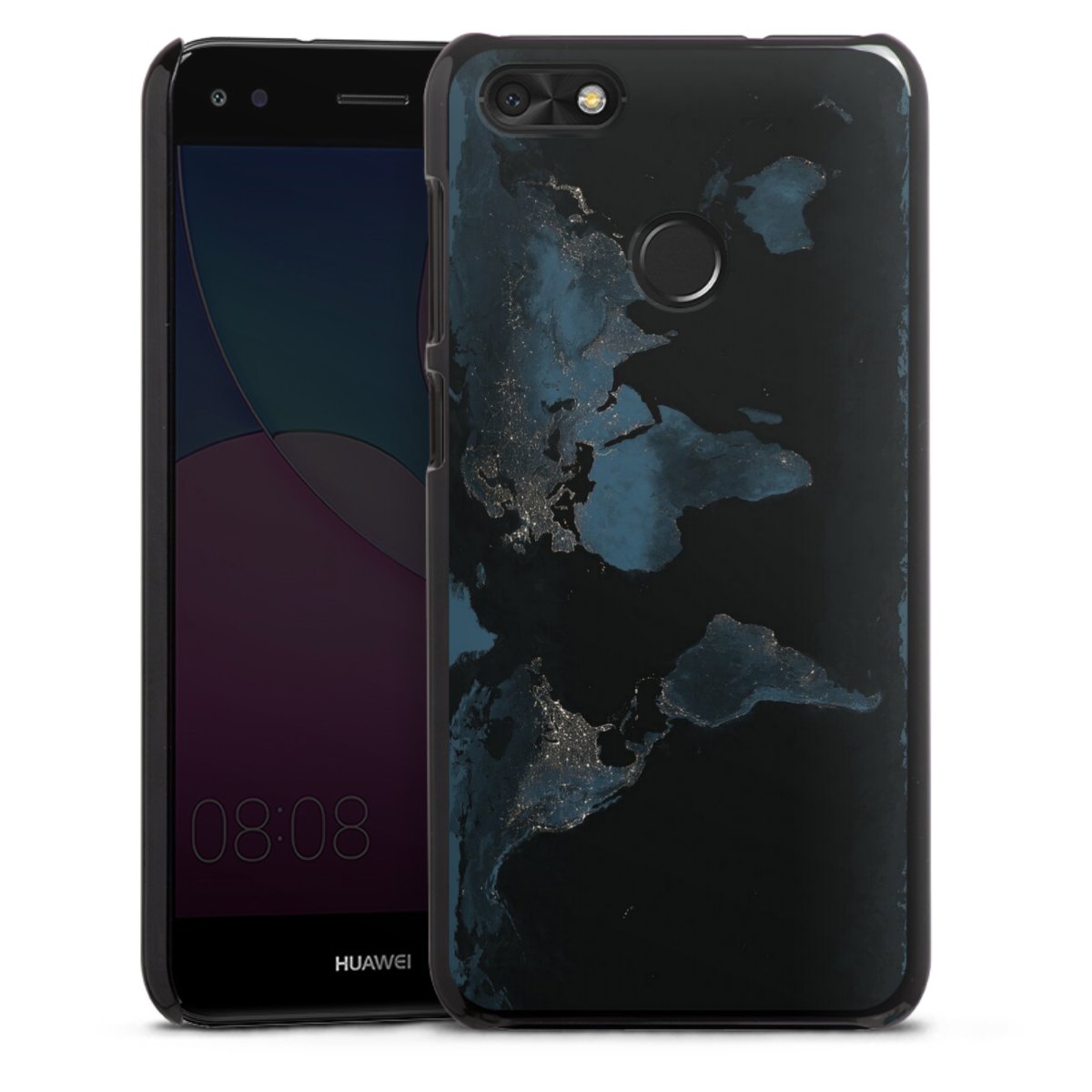 Mappa del mondo con luce notturna