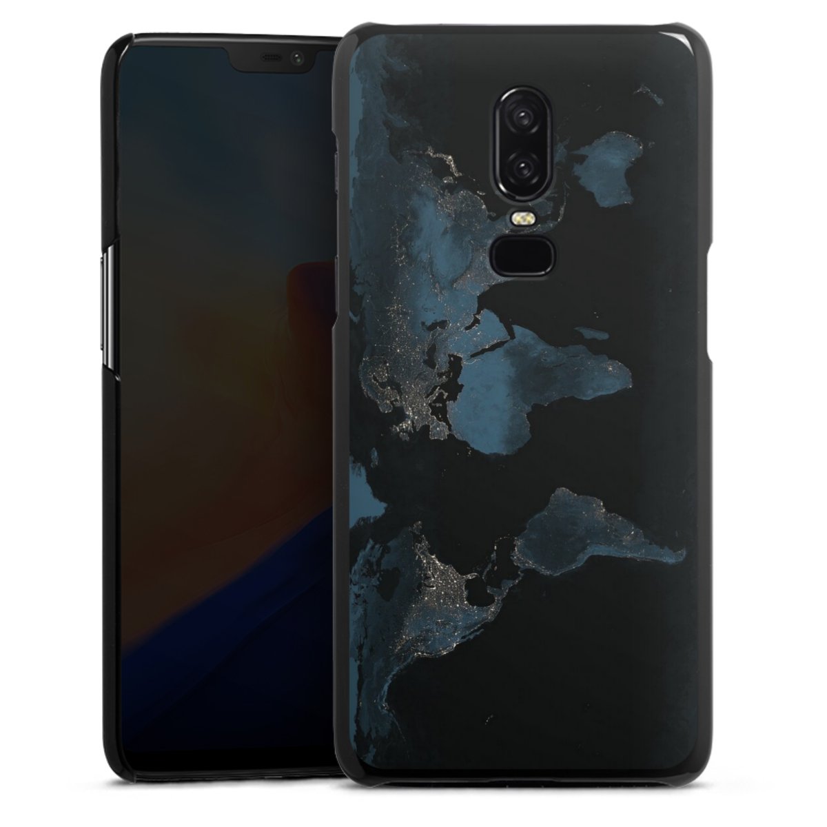 Mappa del mondo con luce notturna