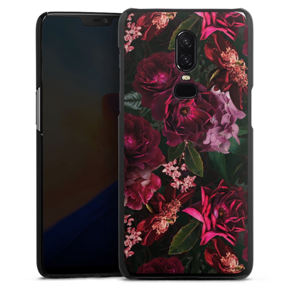 Dunkelrote und rosa Blüten
