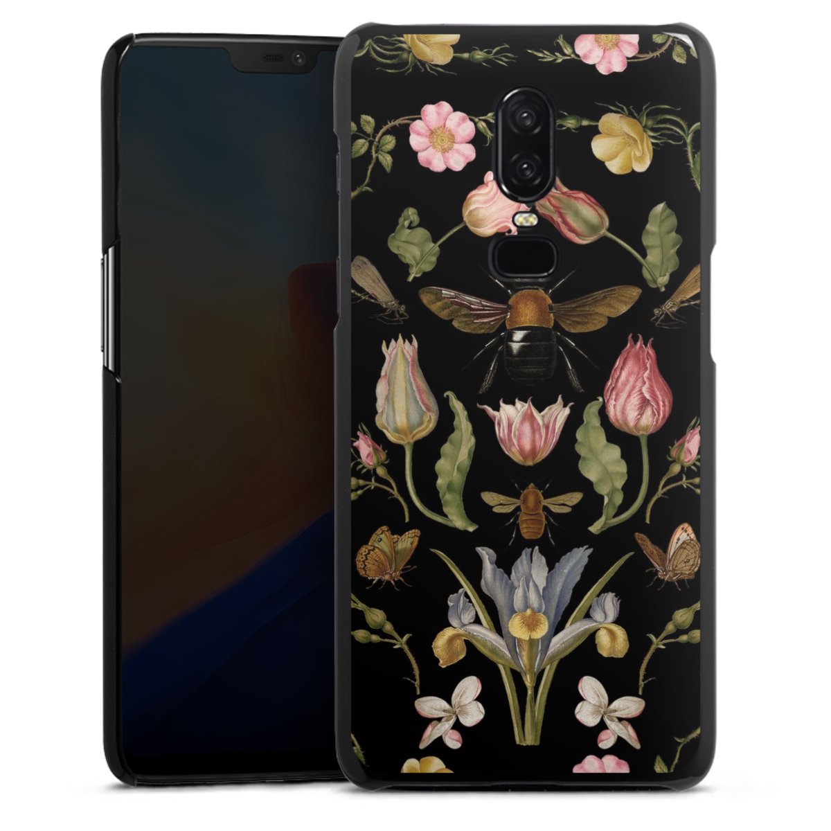 Fleurs Sauvages et Abeilles Fond Noir