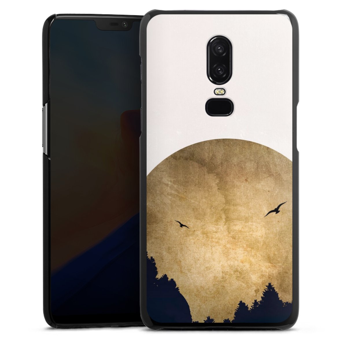 Deux oiseaux et la lune