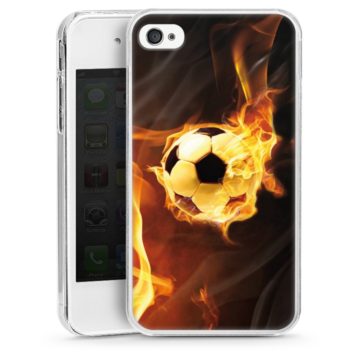 Compatibel met middernacht puppy Burning Soccer voor Hardcase hoesje (transparant) voor Apple iPhone 4s van  DeinDesign