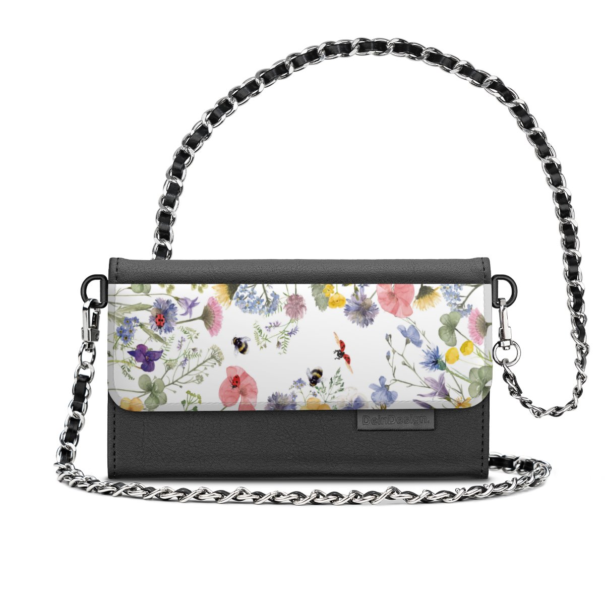 Bunte Frühlingsblumen und Bienen