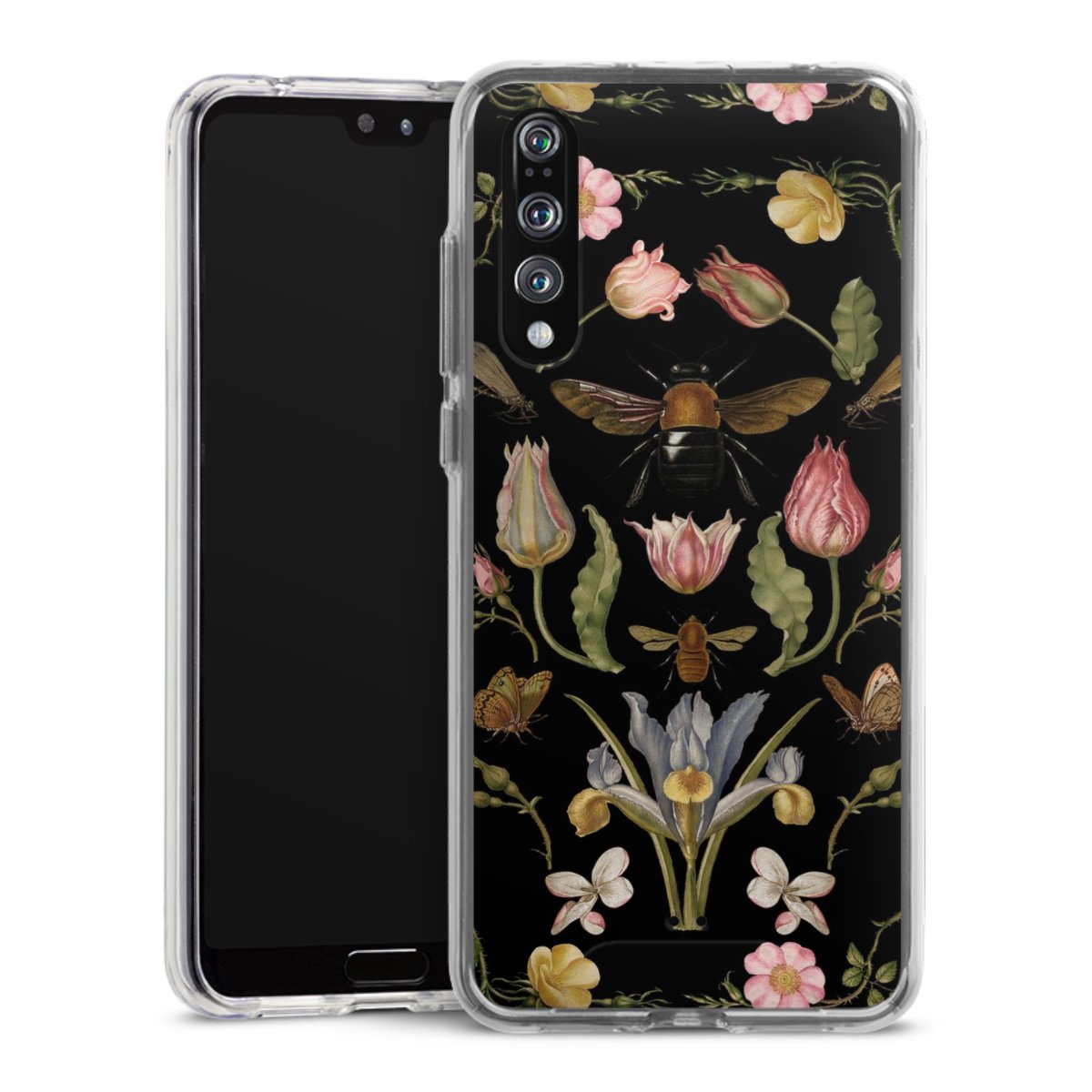 Wildblumen und Biene Schwarz