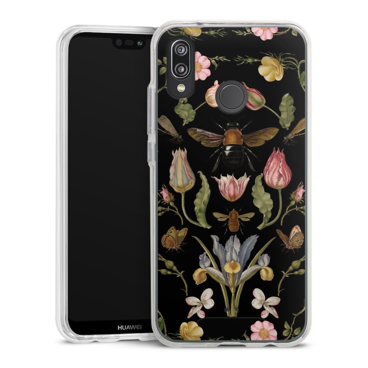 Wildblumen und Biene Schwarz