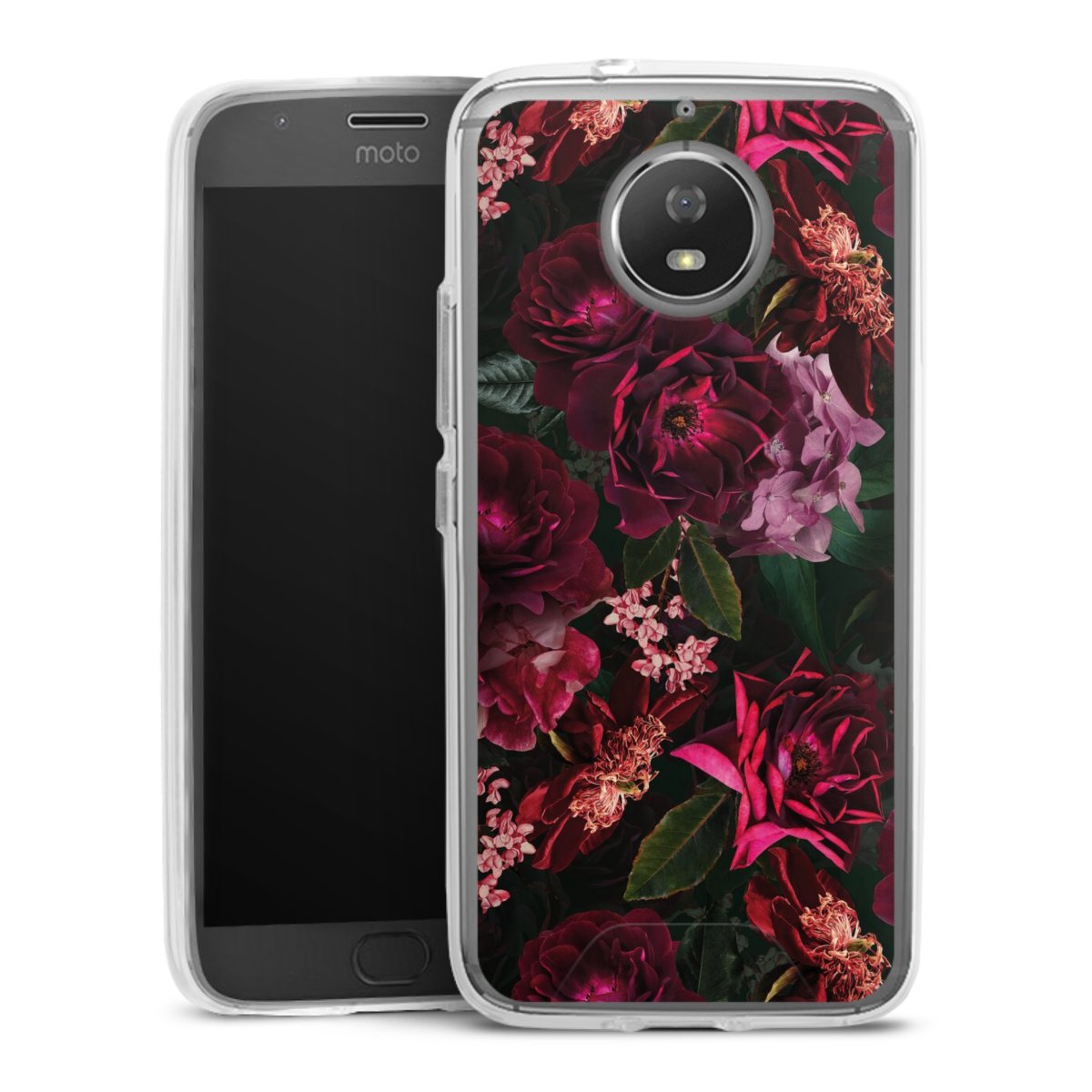 Dunkelrote und rosa Blüten