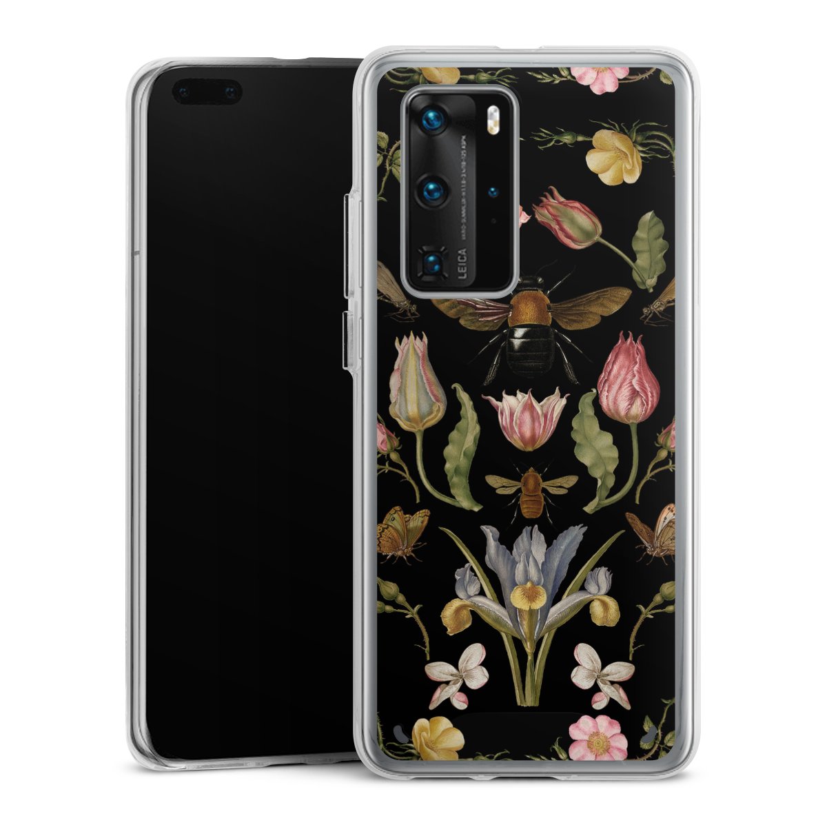 Wildblumen und Biene Schwarz