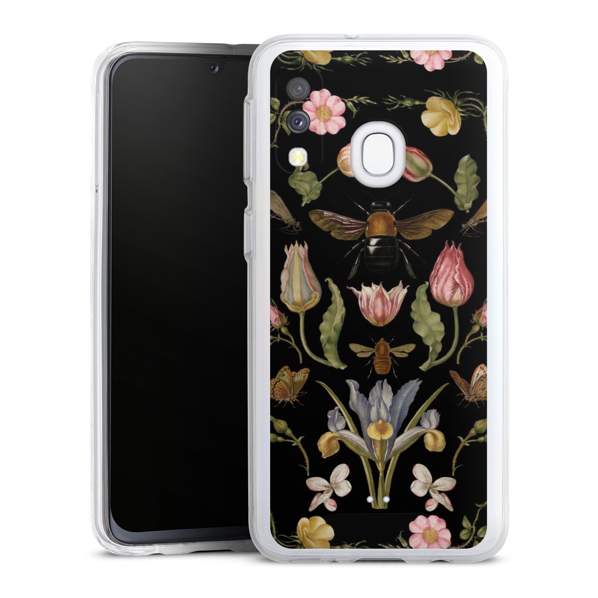 Wildblumen und Biene Schwarz