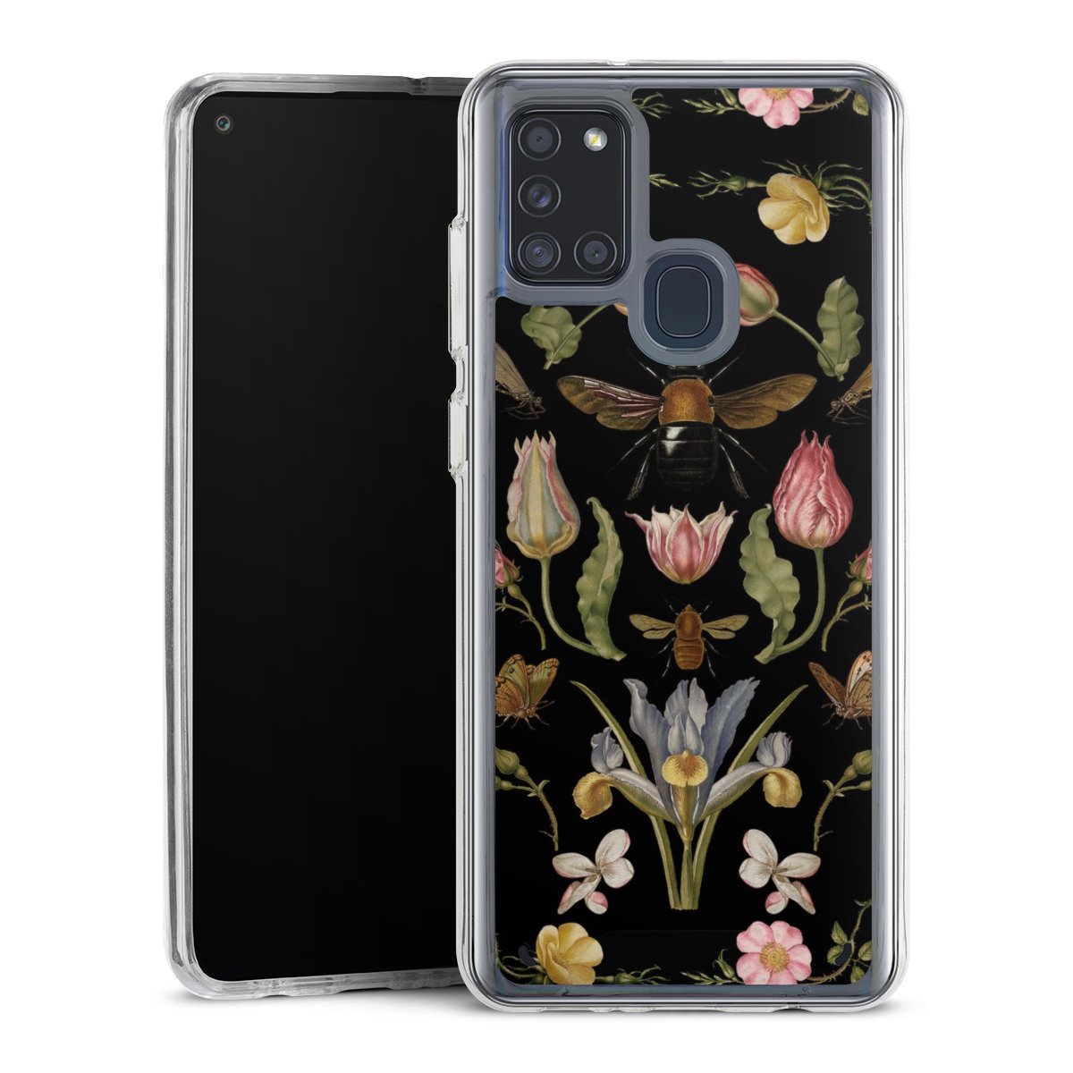 Wildblumen und Biene Schwarz