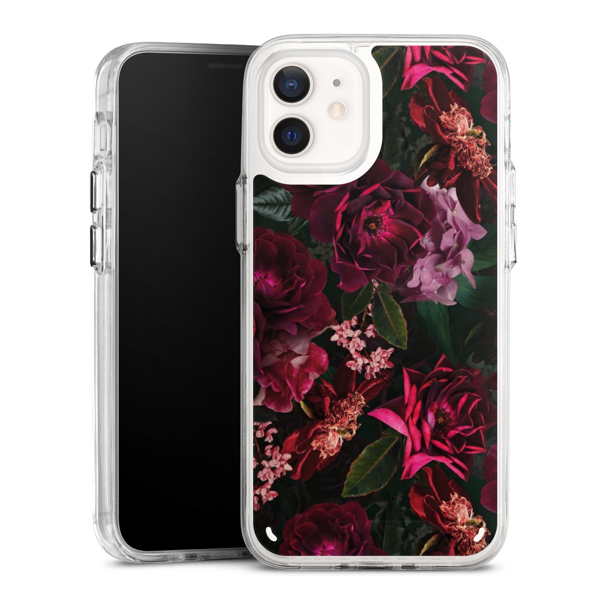 Dunkelrote und rosa Blüten