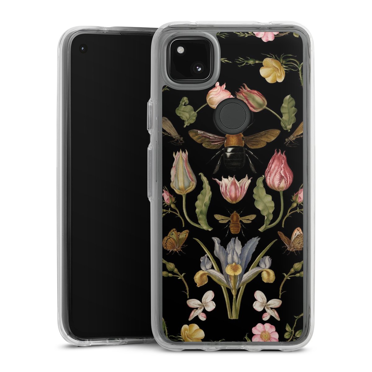 Wildblumen und Biene Schwarz