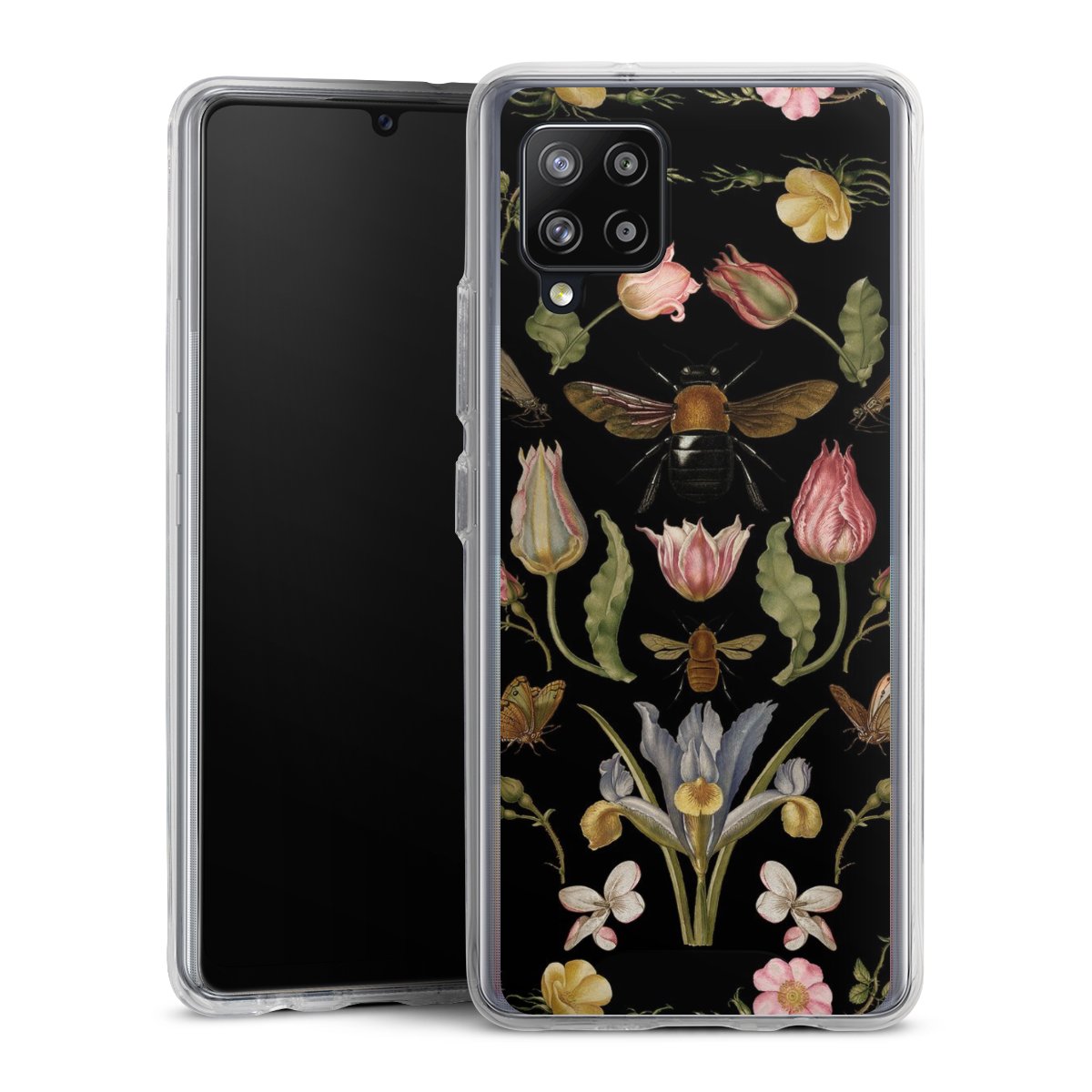 Wildblumen und Biene Schwarz