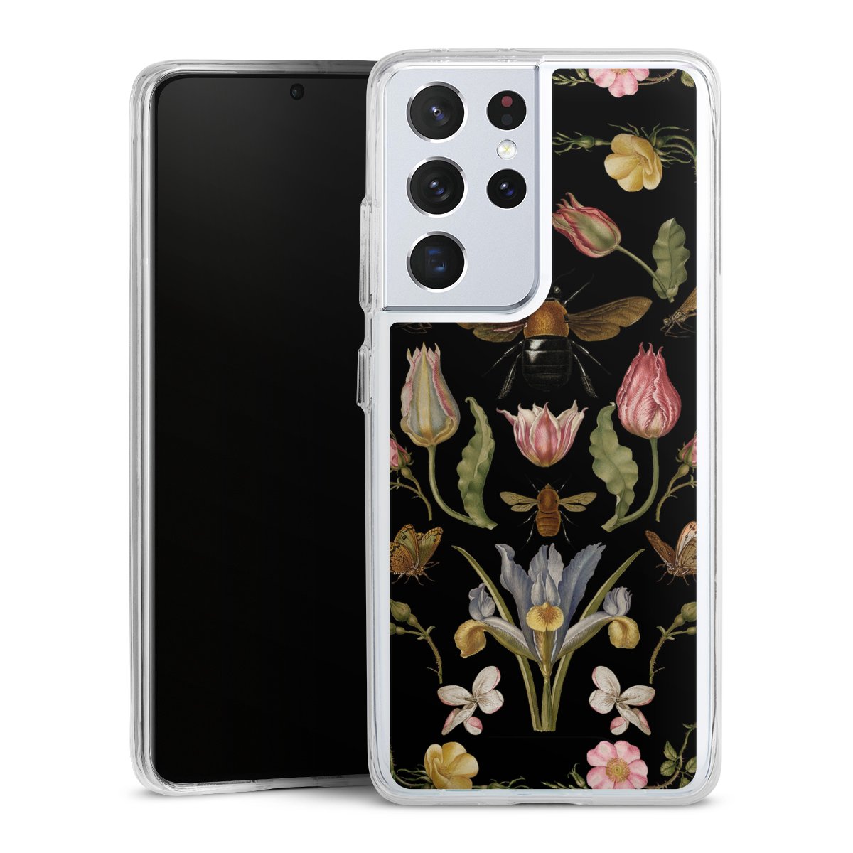 Wildblumen und Biene Schwarz