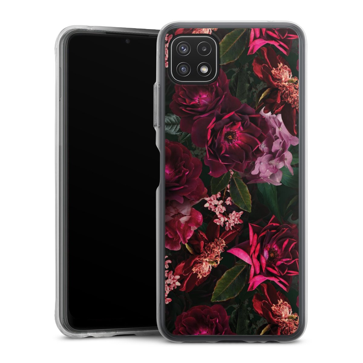 Dunkelrote und rosa Blüten