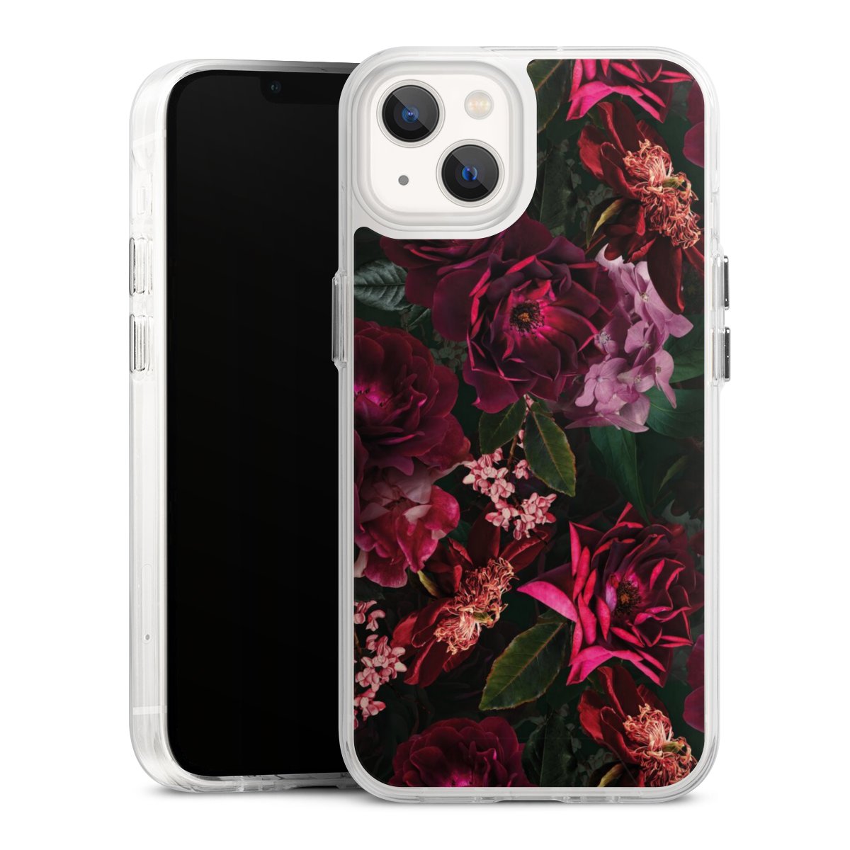Dunkelrote und rosa Blüten