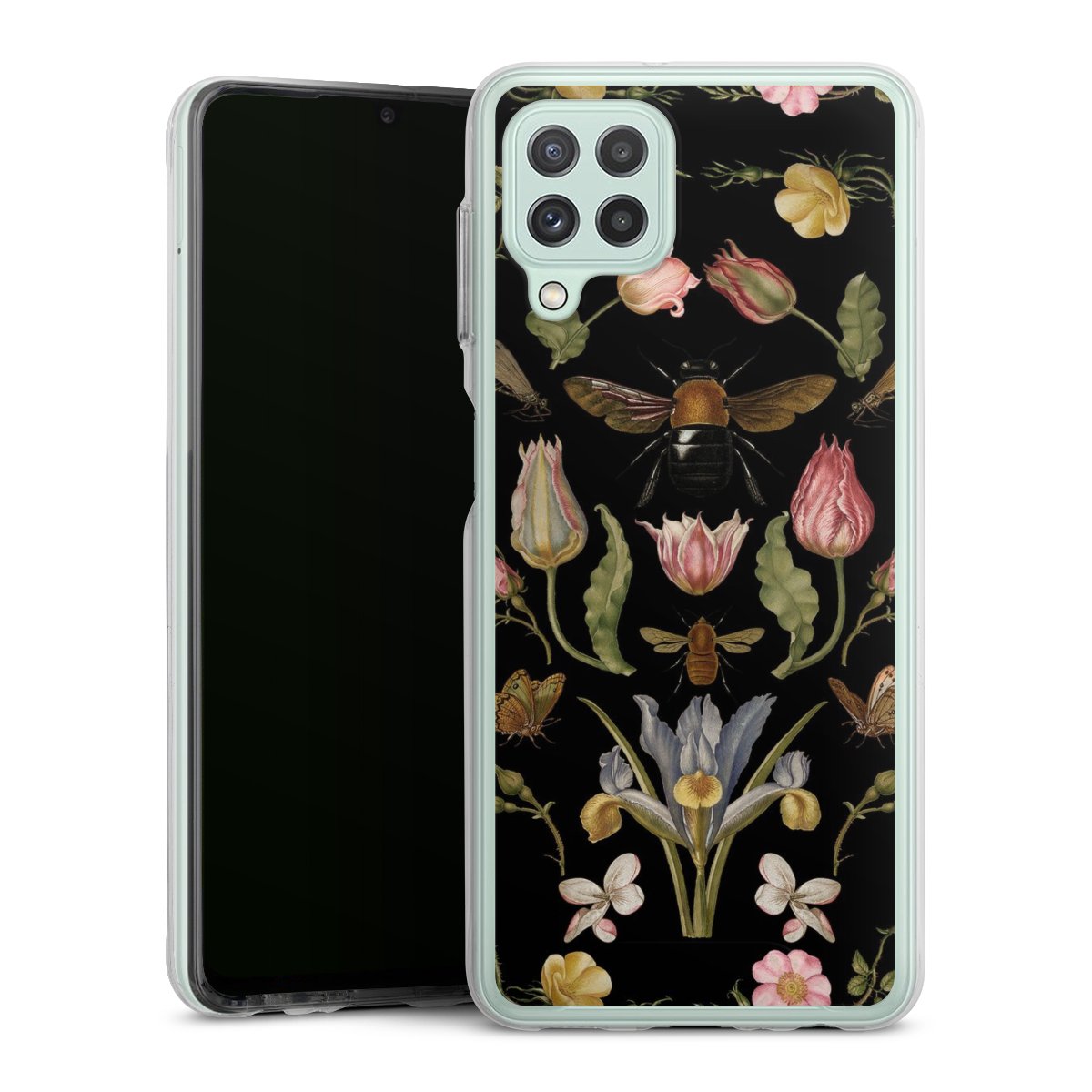 Wildblumen und Biene Schwarz