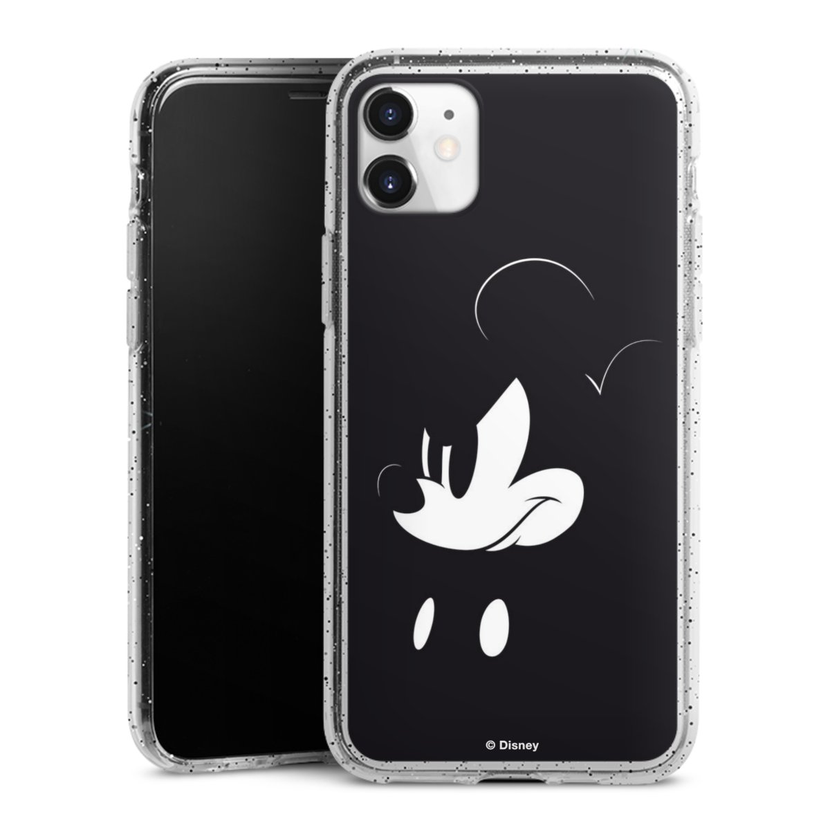 hospita varkensvlees functie Mickey Mouse - Mad voor Siliconen glitter hoesje (glitter zilver) voor  Apple iPhone 11 van DeinDesign