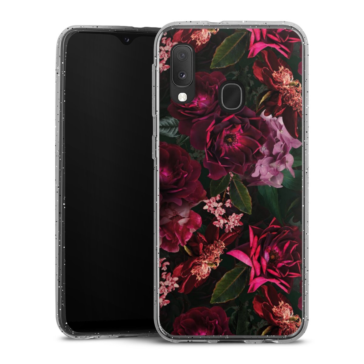 Dunkelrote und rosa Blüten
