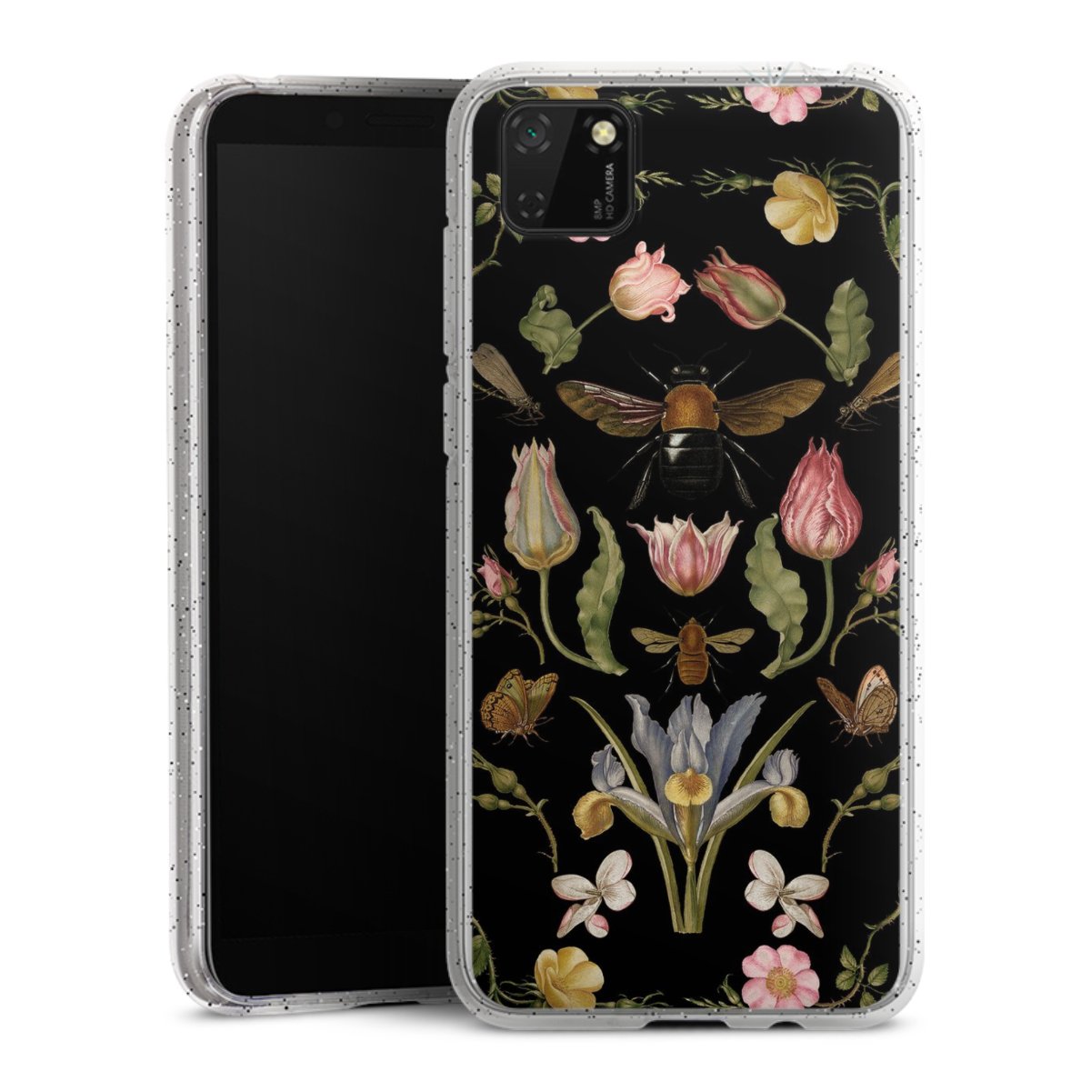 Wildblumen und Biene Schwarz