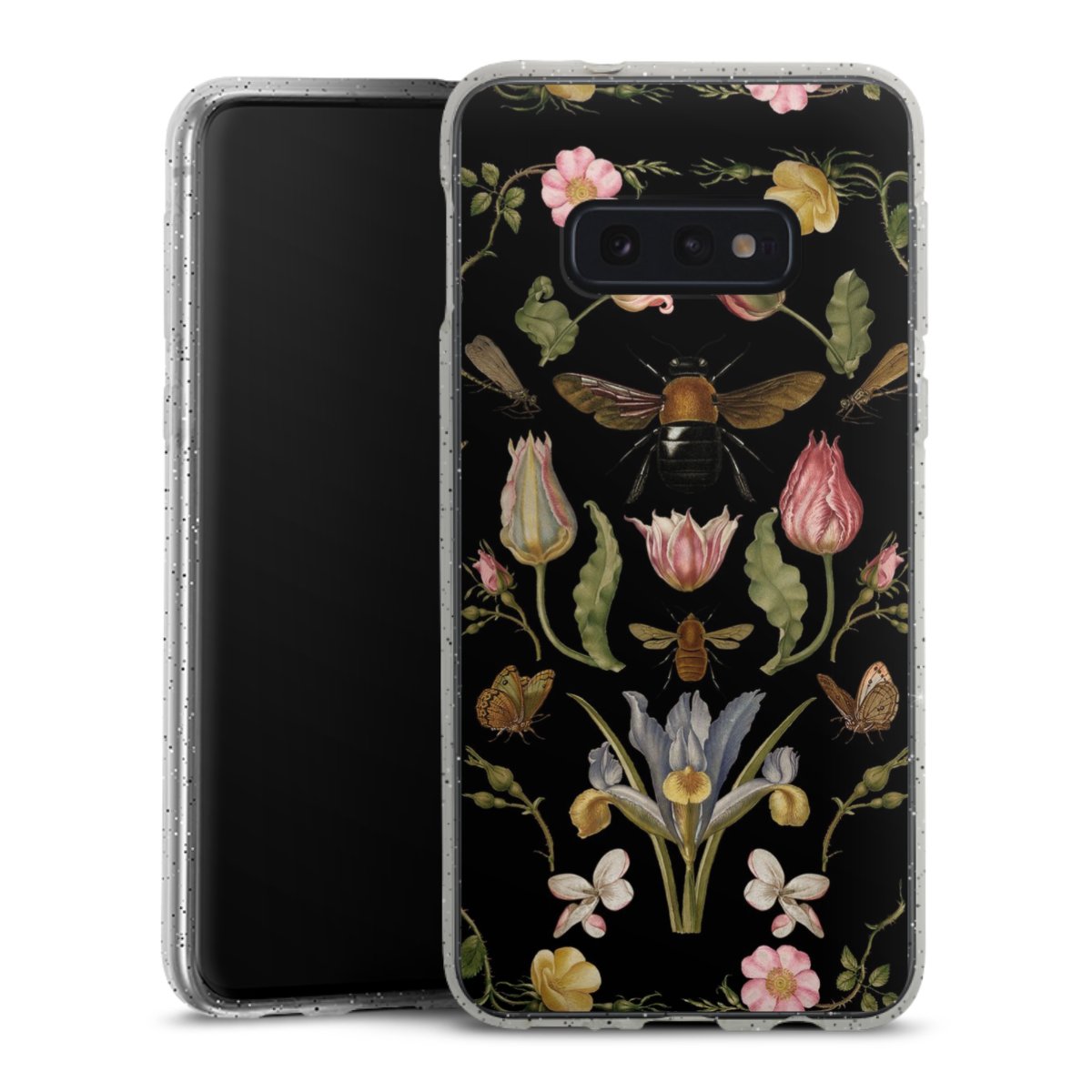 Wildblumen und Biene Schwarz