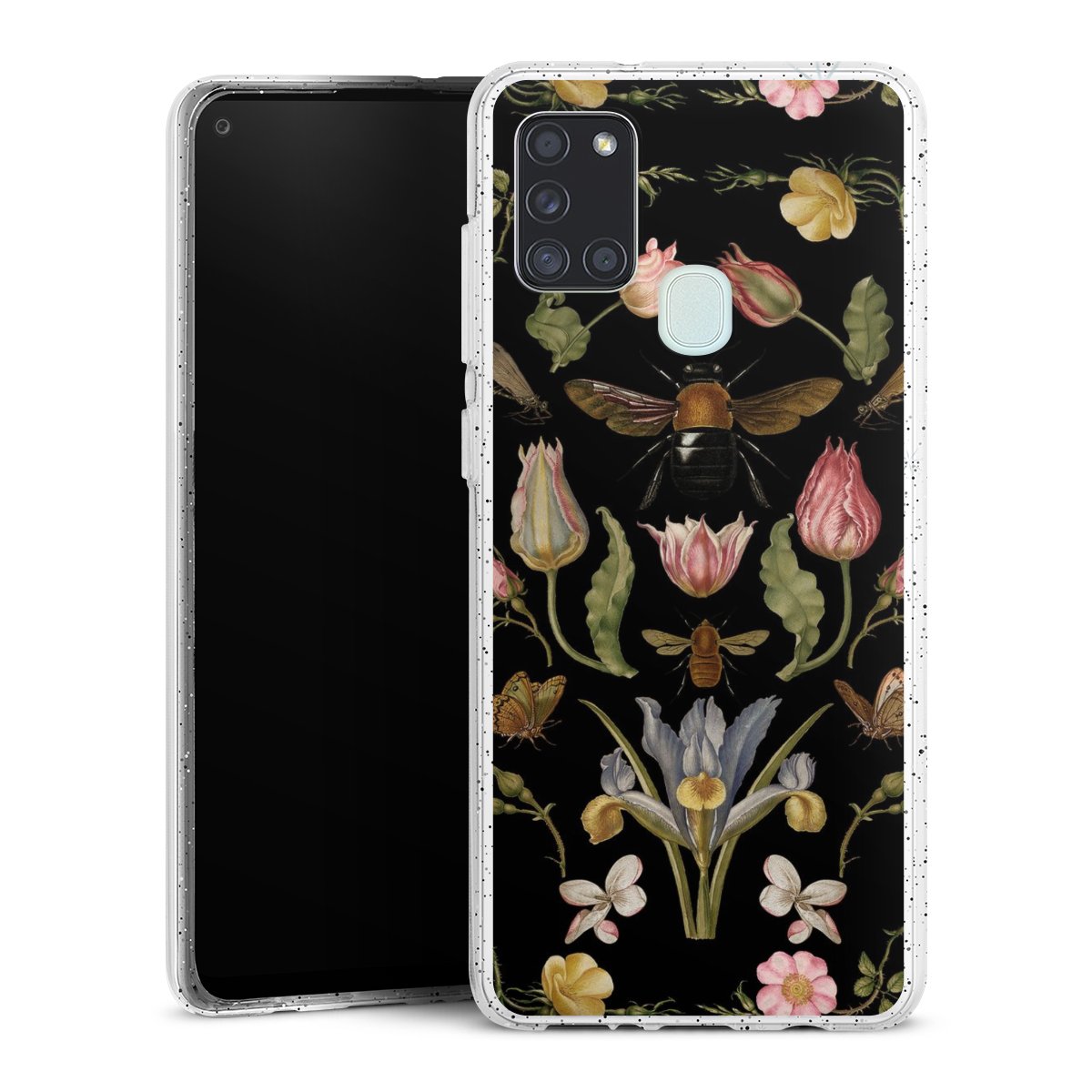 Wildblumen und Biene Schwarz