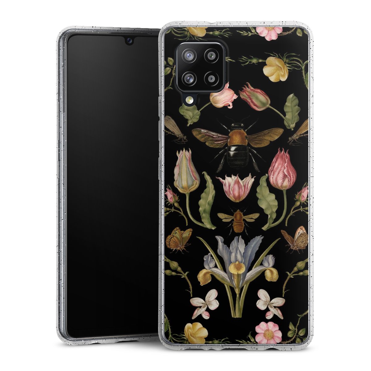 Wildblumen und Biene Schwarz