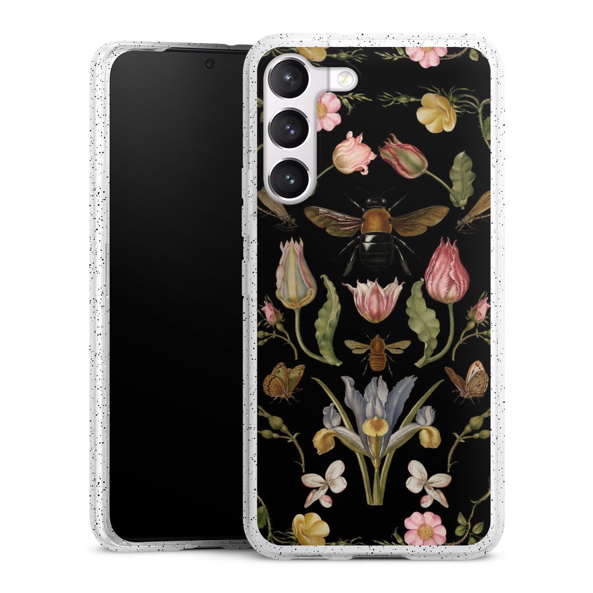 Wildblumen und Biene Schwarz