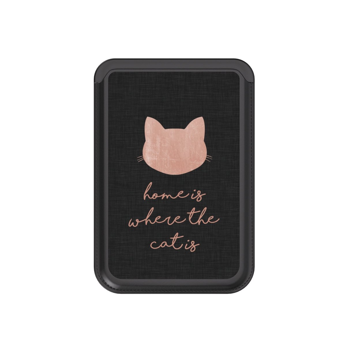 Home Is Where The Cat Is - Rosa auf Schwarz 