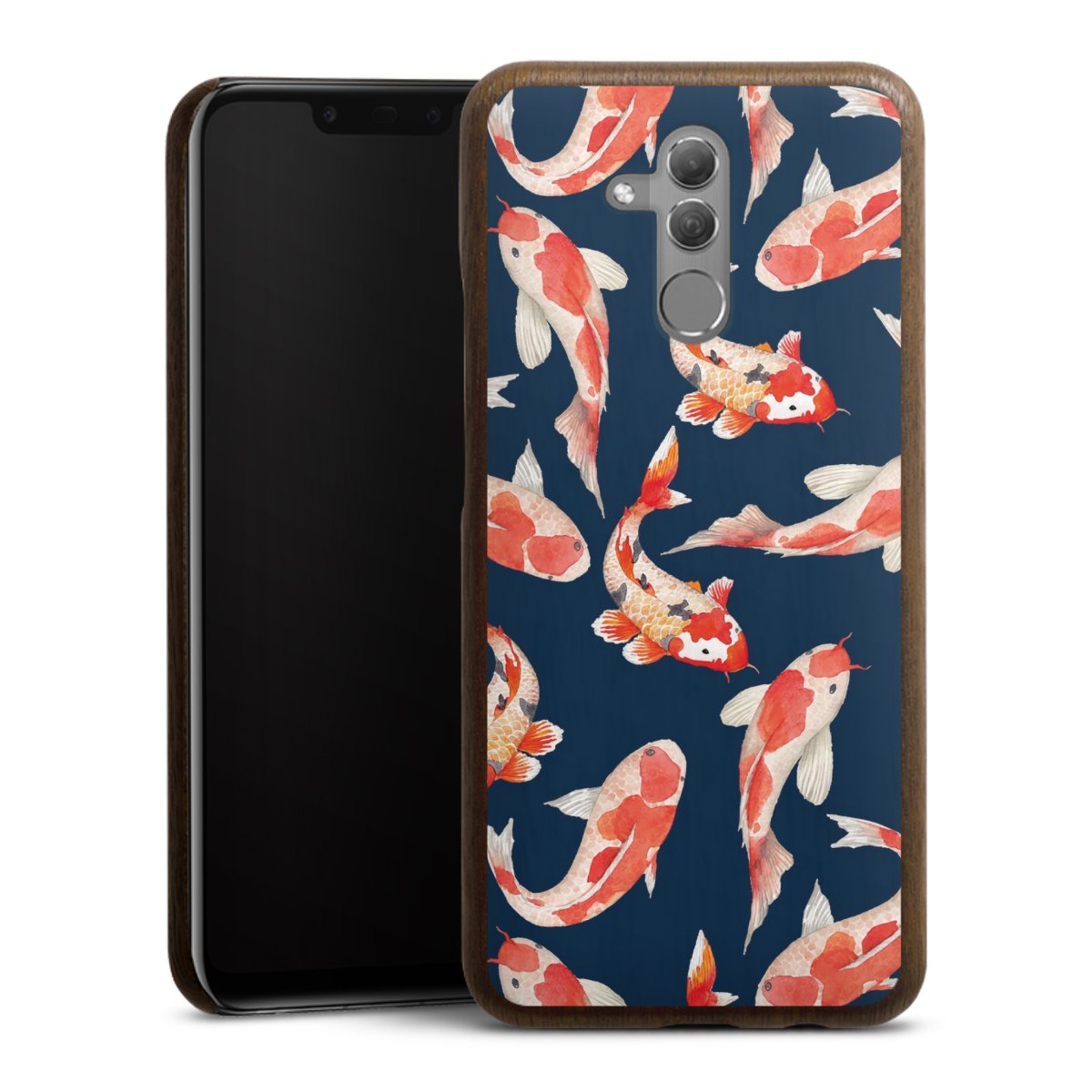Koi auf blauem Hintergrund