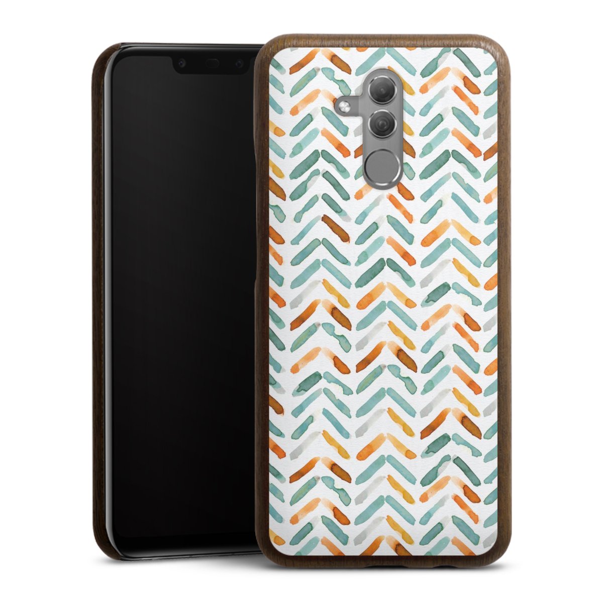 Elegantes Herbstchevron Blau Orange
