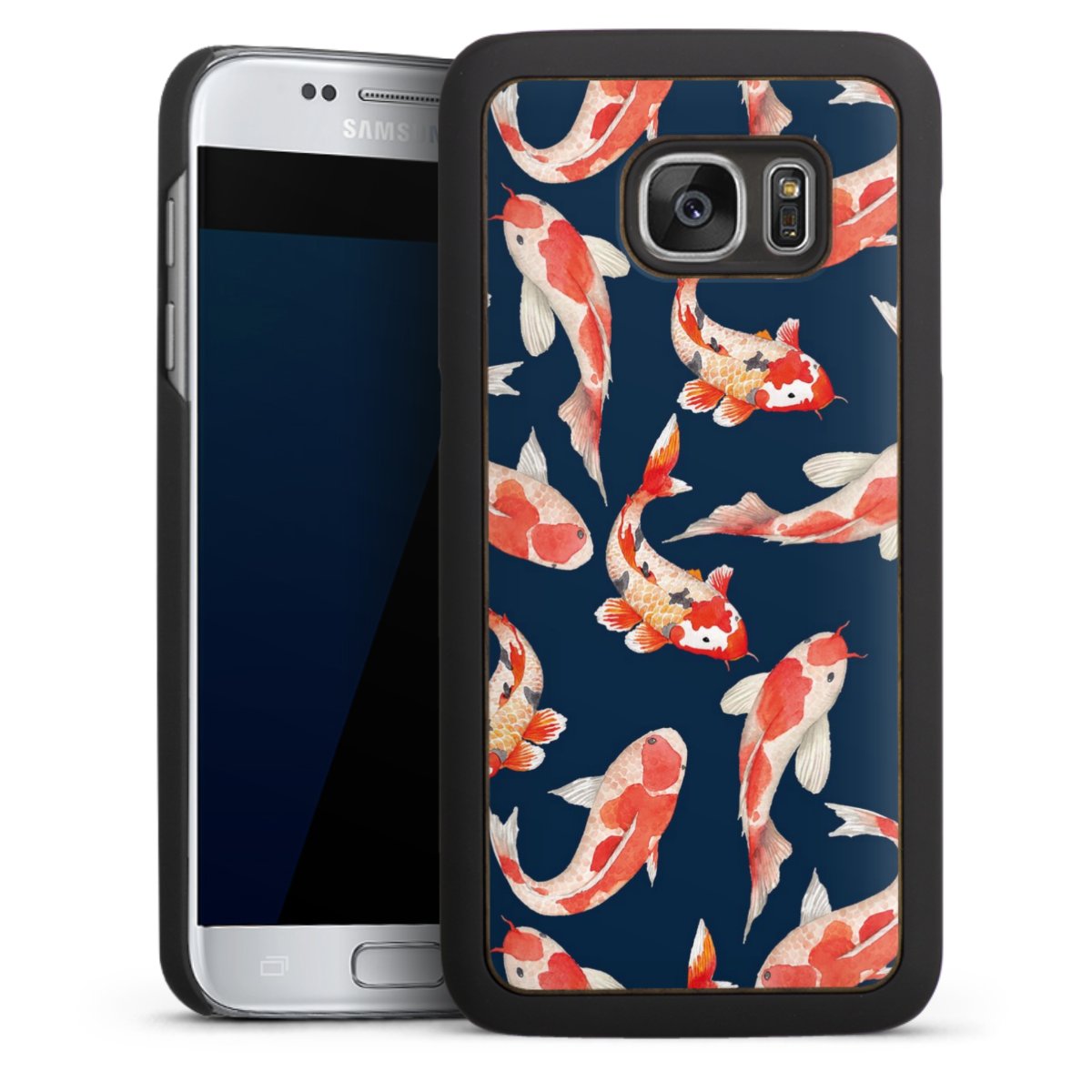Koi auf blauem Hintergrund