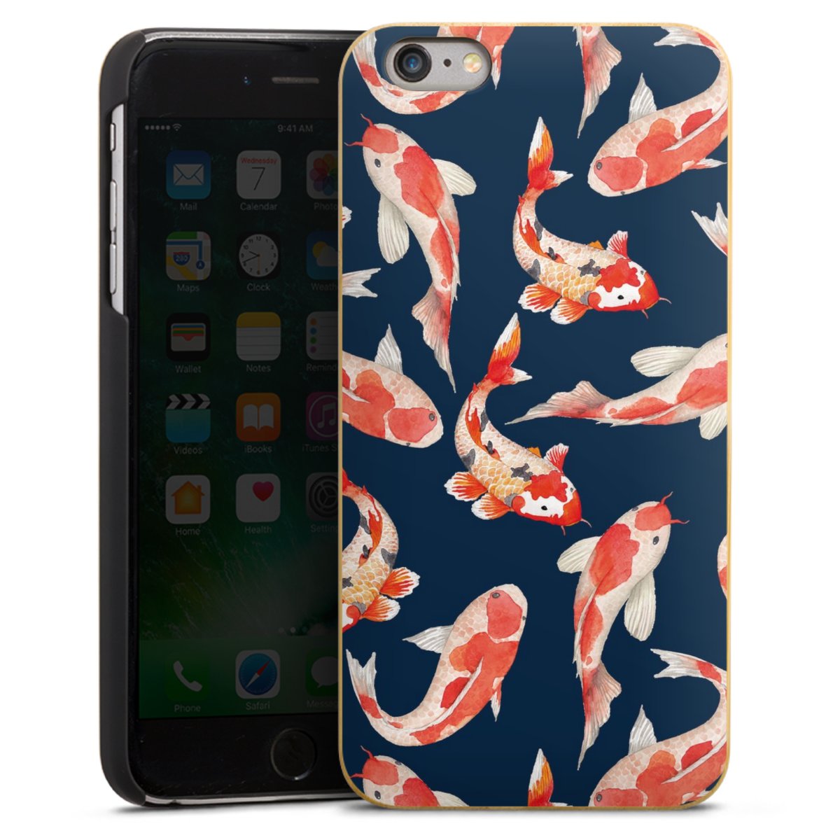 Koi auf blauem Hintergrund