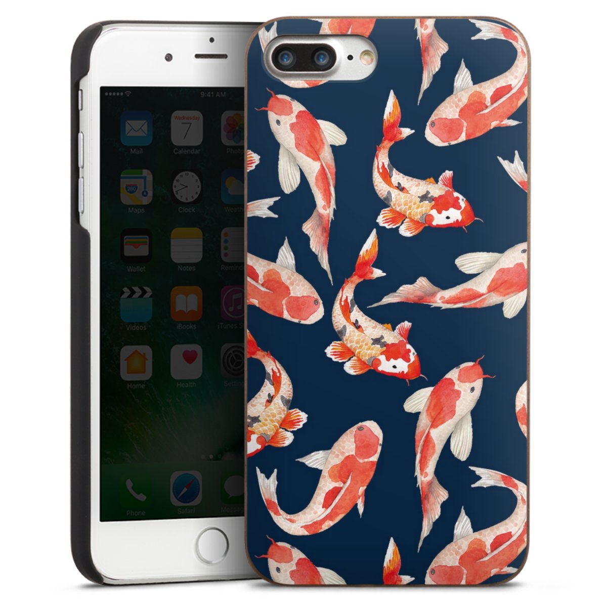 Koi auf blauem Hintergrund