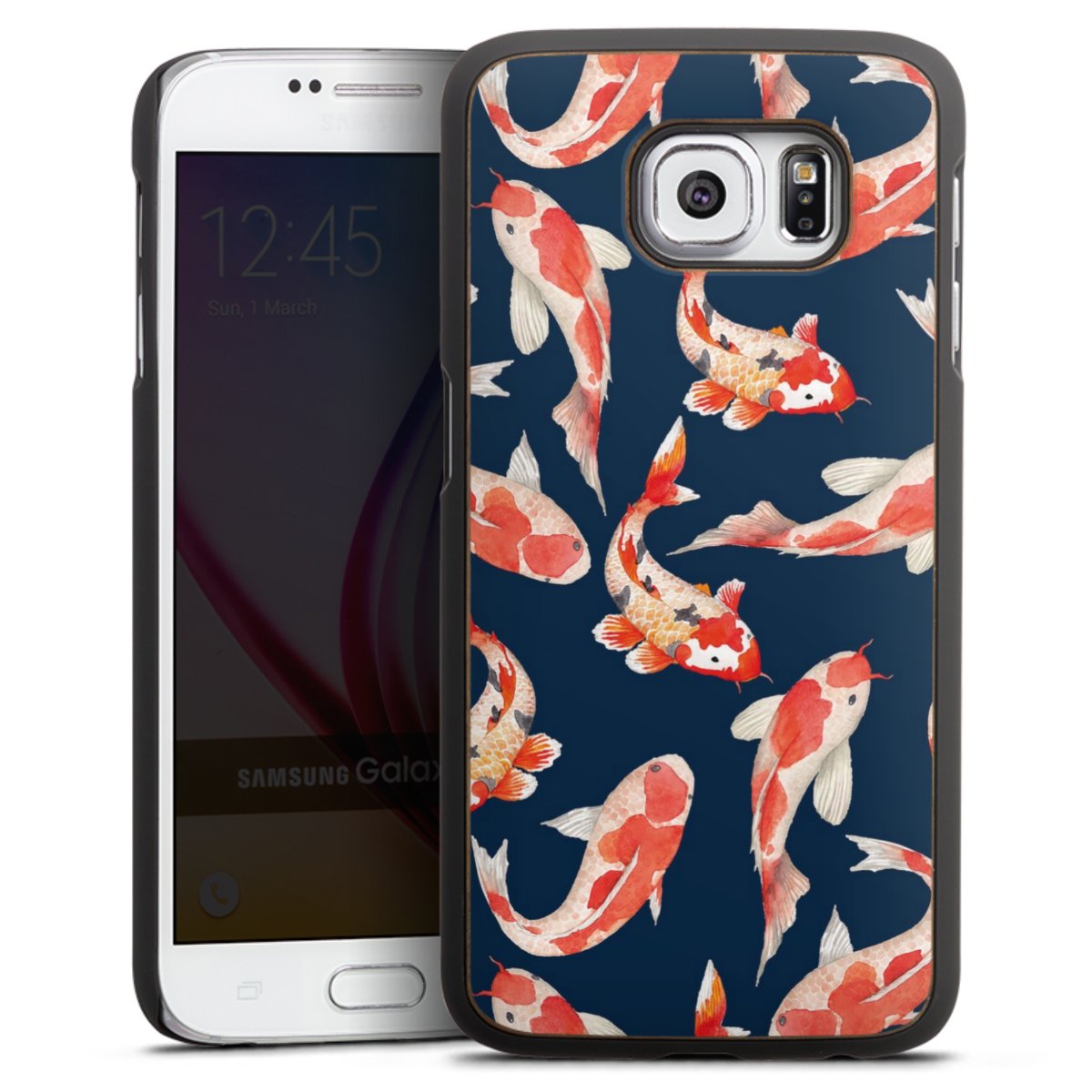 Koi auf blauem Hintergrund