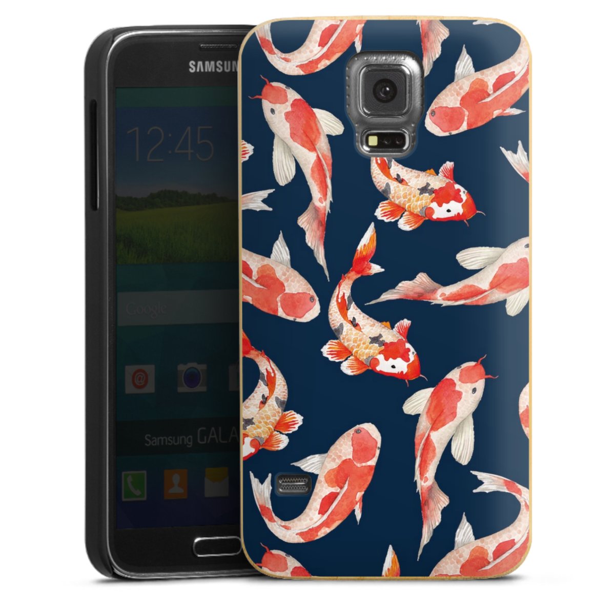 Koi auf blauem Hintergrund