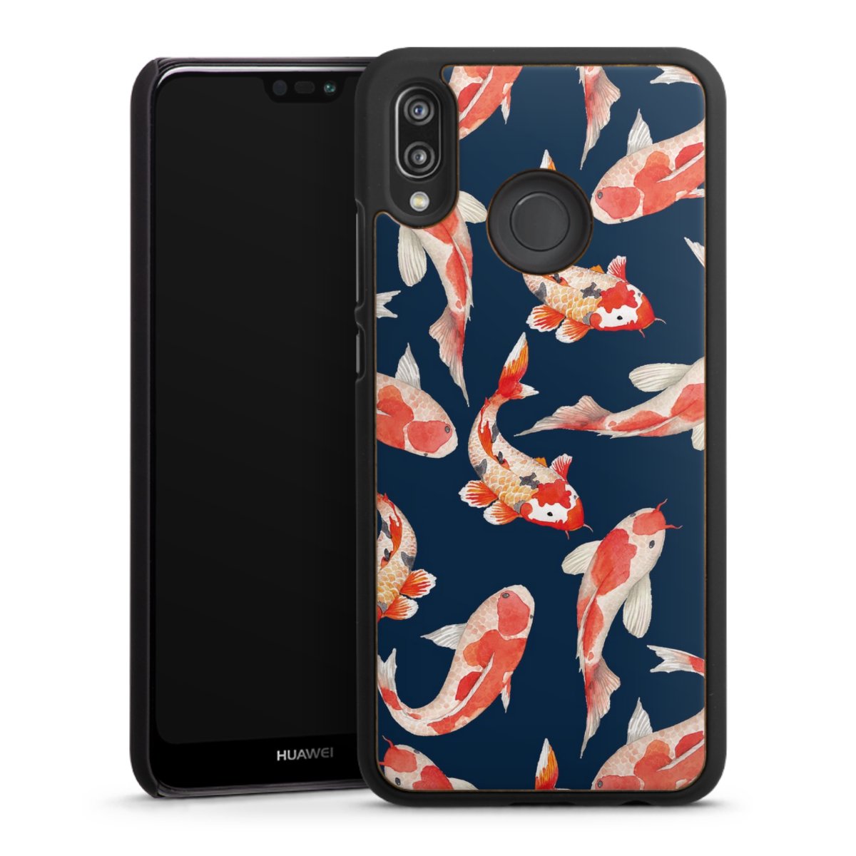 Koi auf blauem Hintergrund