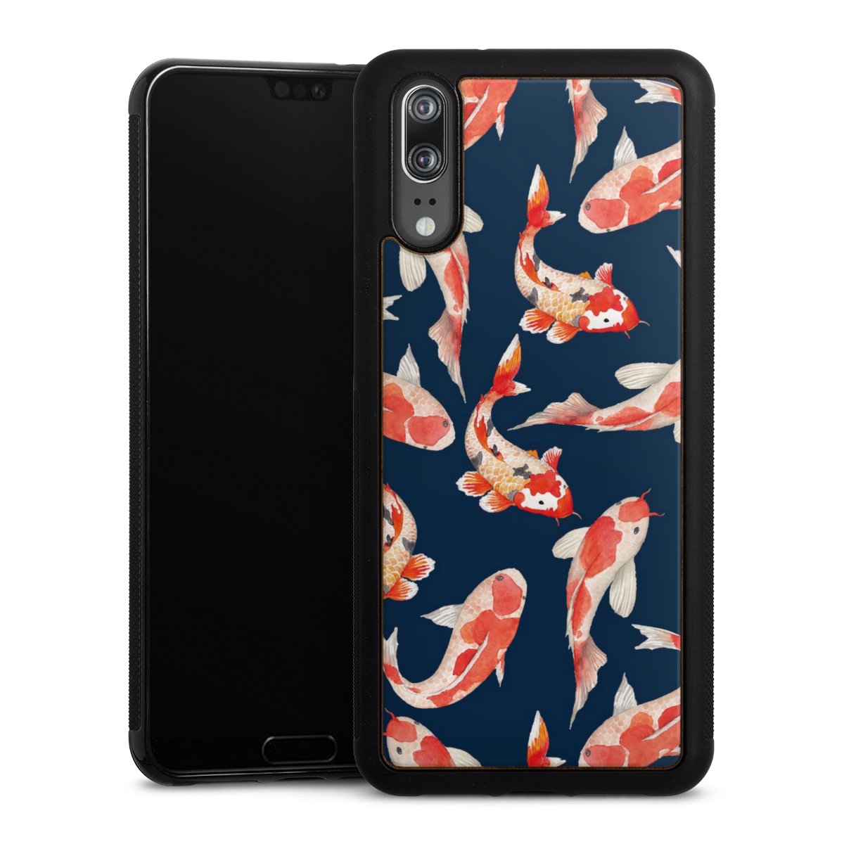 Koi auf blauem Hintergrund