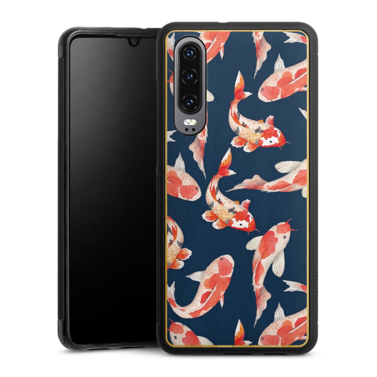 Koi auf blauem Hintergrund