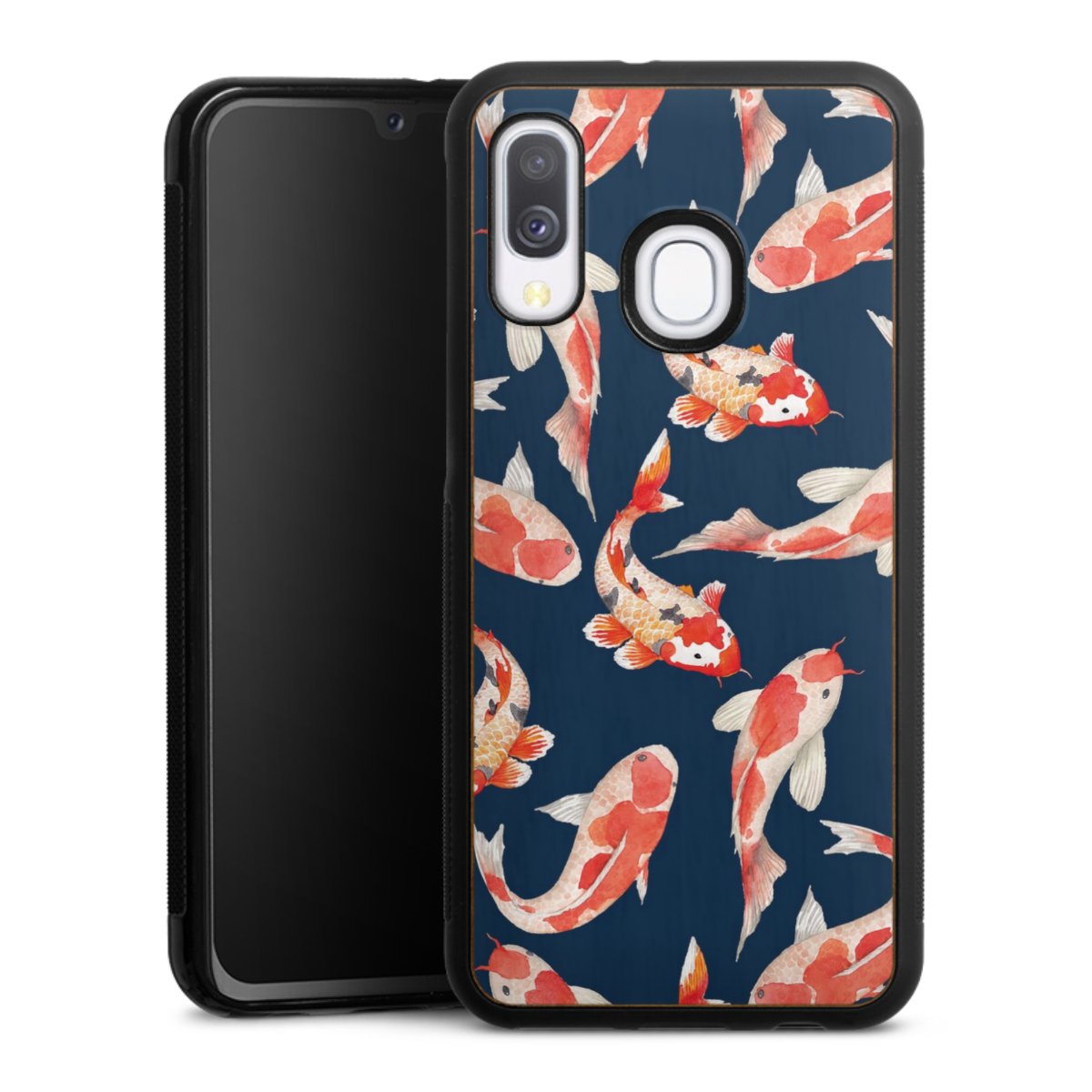 Koi auf blauem Hintergrund