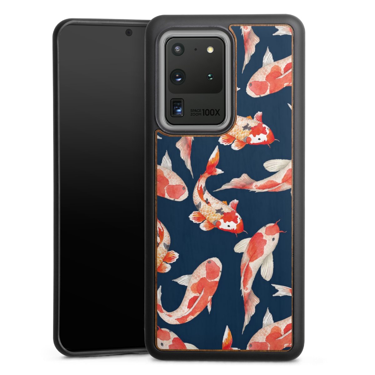 Koi auf blauem Hintergrund